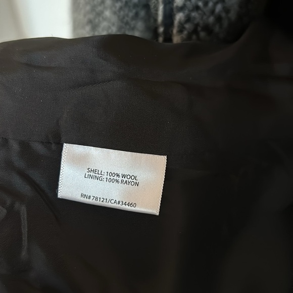 Eileen Fisher Wool Tweed Winter Coat with Buttons pockets Black Grey xsmall - Picture 8 of 14